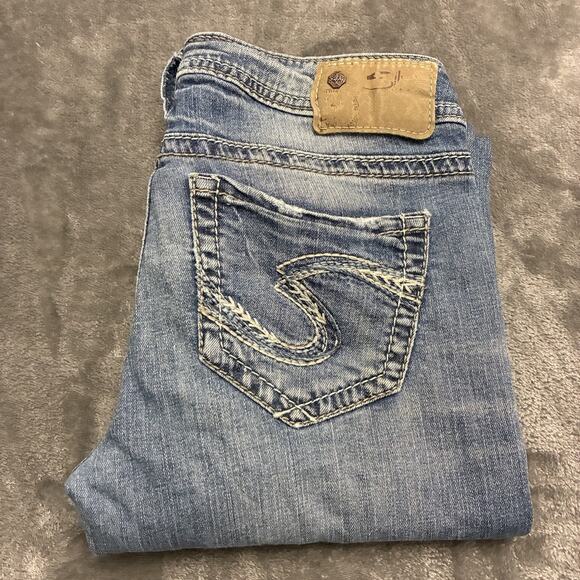 Silver Jeans Womens 27 Blue Tuesday Low Slim Boot Cut Super Stretch Denim Pants - Picture 1 of 13